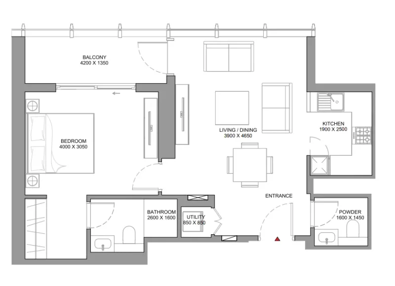 1.0 bedroom apartments - The Element at Sobha One