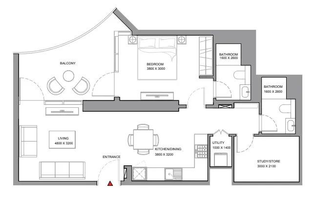 1.5 bedrooms apartments - Skyvue Solair