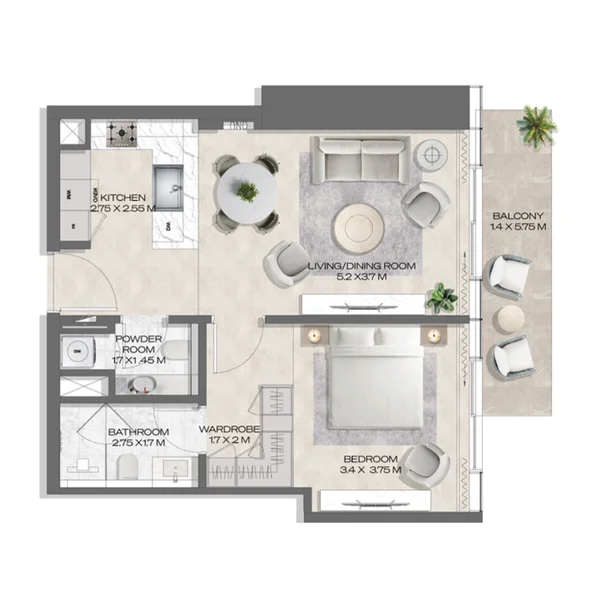 1 bedroom Apartments - DWTN Residences