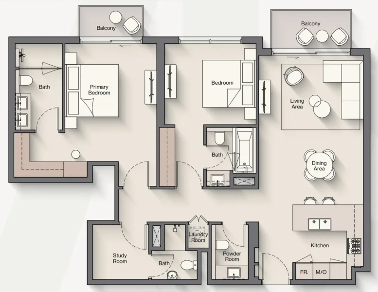 2.0 bedrooms apartments - Windsor House