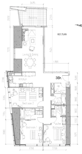 3.0 bedrooms apartments - Aykon City Tower