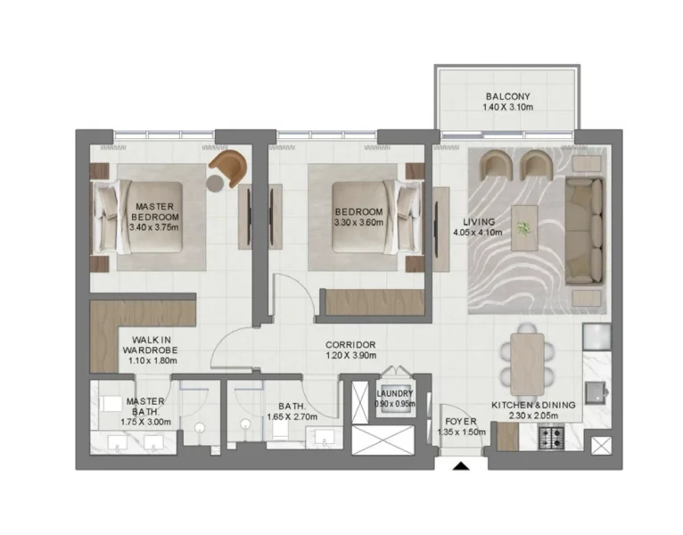 2.0 bedrooms apartments - Golf Hills