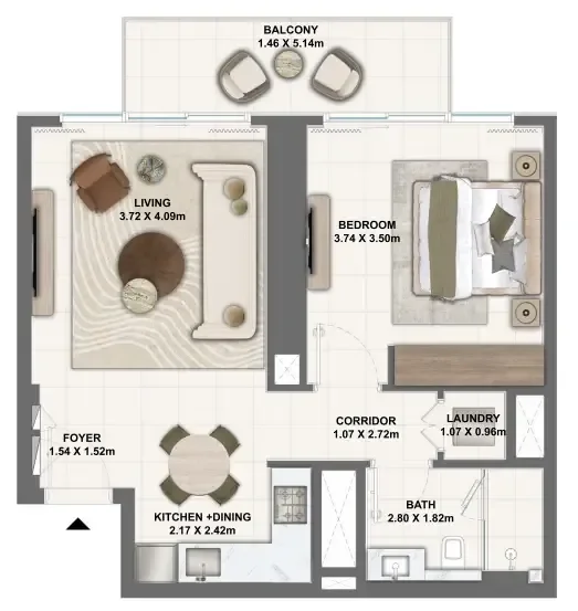 1.0 bedroom apartments - Silva Dubai Creek Harbour
