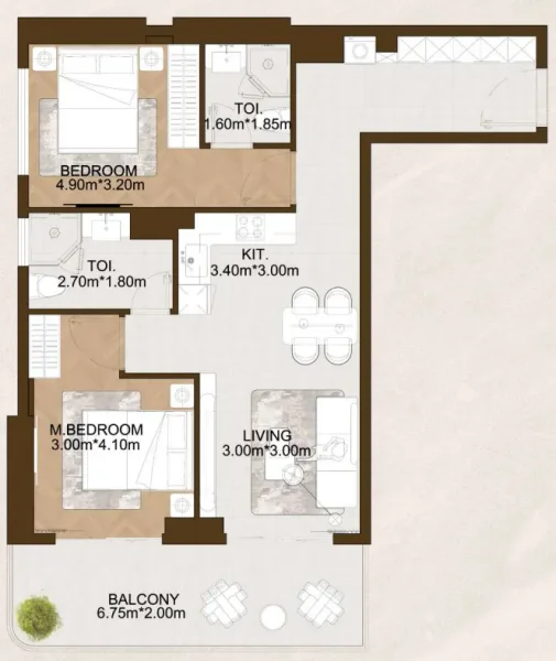 2.0 bedrooms apartments - Sports View 2