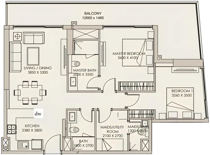 2.0 bedrooms apartments - Nirvana Residences 1