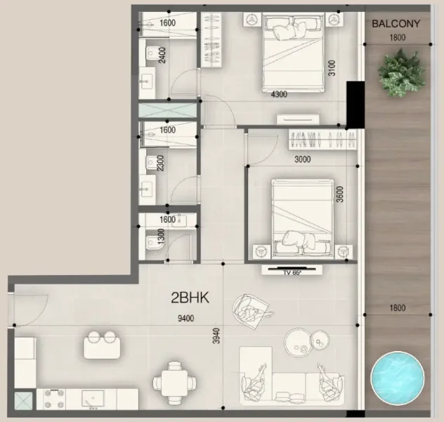 2.0 bedrooms apartments - Peace Avenue