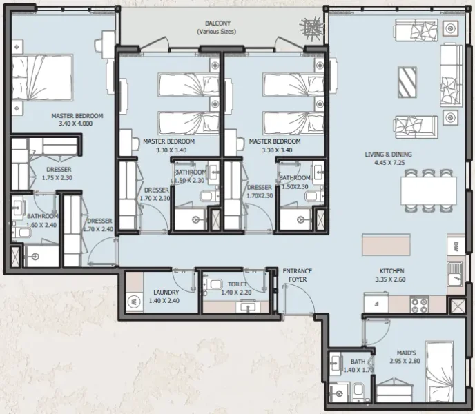 3.0 bedrooms apartments - Verdana Empire