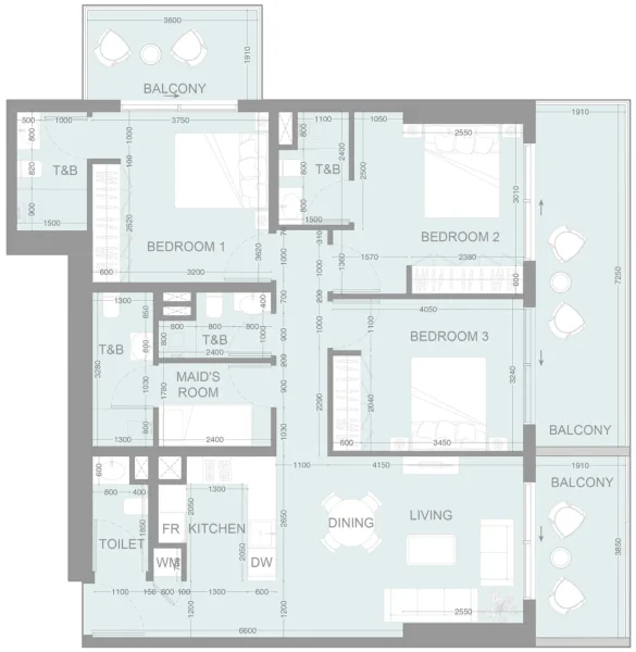 3.0 bedrooms apartments - LUM1NAR
