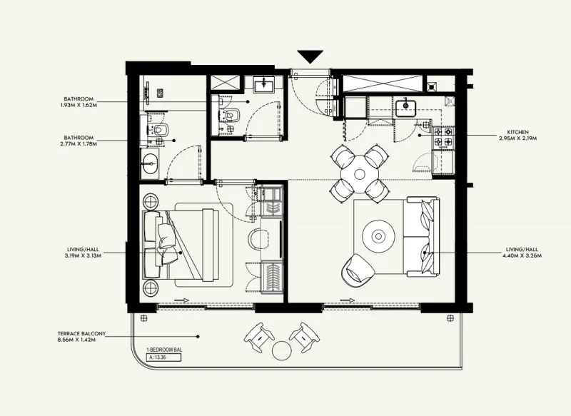 1.0 bedroom apartments - Azizi Jewel