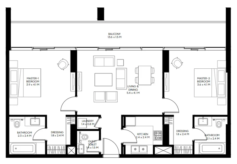 2.0 bedrooms apartments - Nesba 3