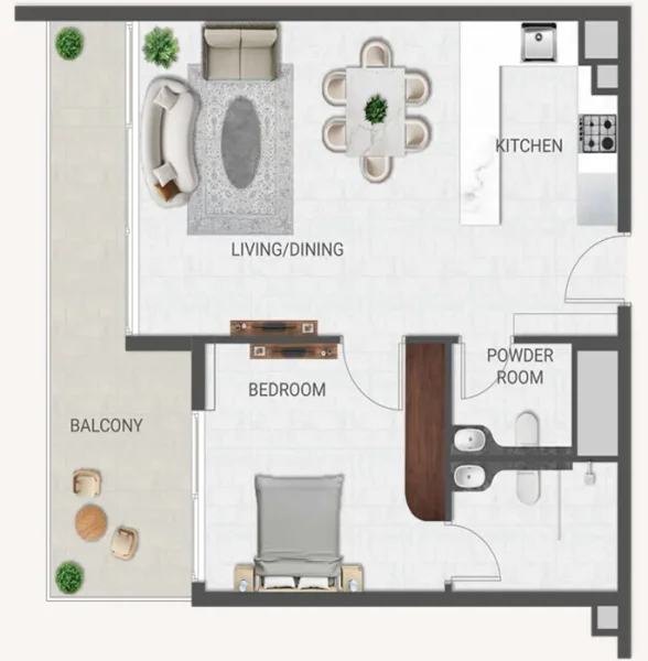 1.0 bedroom apartments - Crown Palace