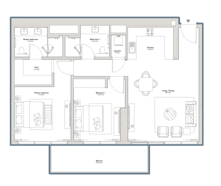 2.0 bedrooms apartments - Serenia District East Residences
