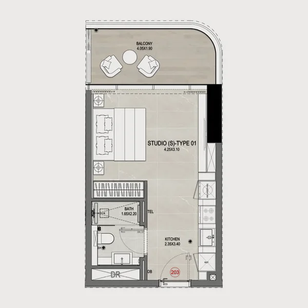 Studio Apartments -  Rabdan Gates