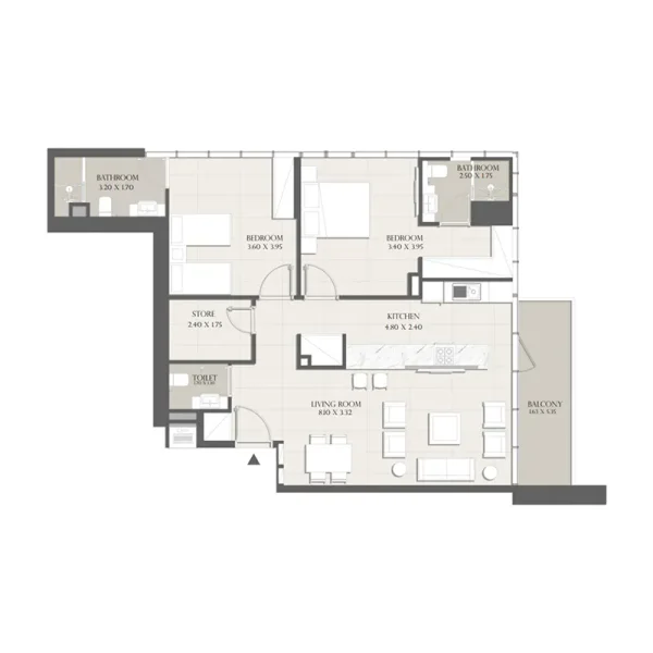 2.0 bedrooms apartments - Sapphire 32