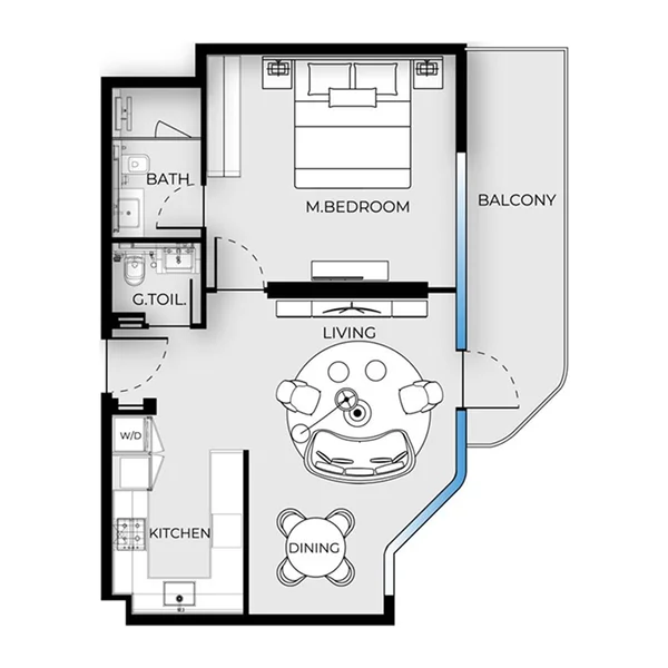 1 bedroom Apartments -  Luxury Canal Residences