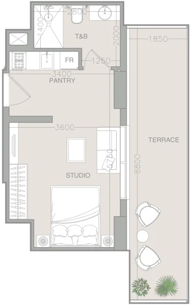 0.0 bedroom apartments - ELAR1S Axis