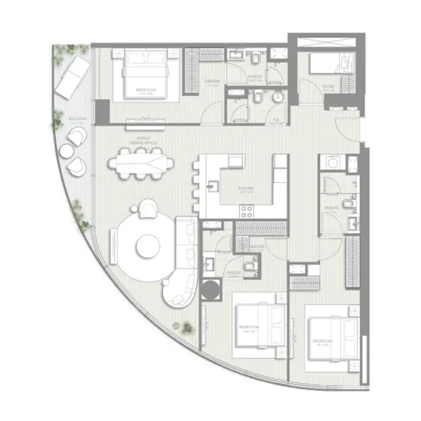 3.0 bedrooms apartments - Sol Luxe