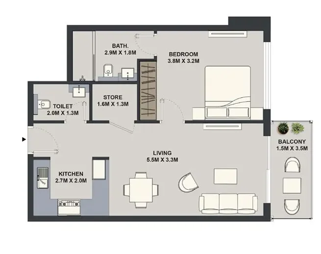1.0 bedroom apartments - Maison Elysee