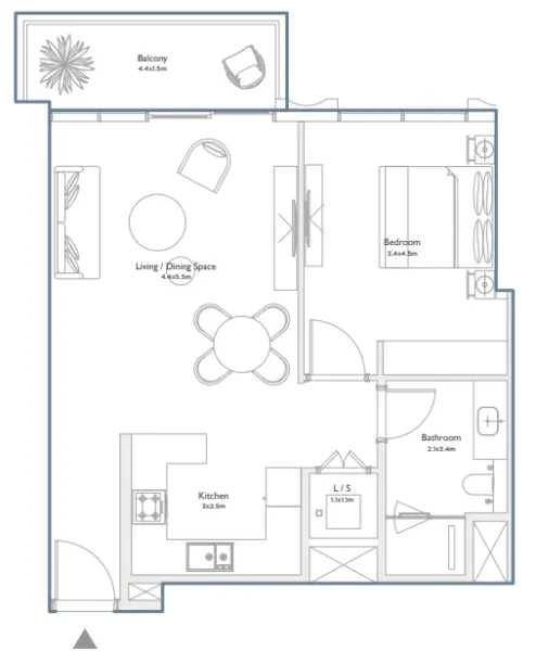 1.0 bedroom apartments - Serenia District West Residence