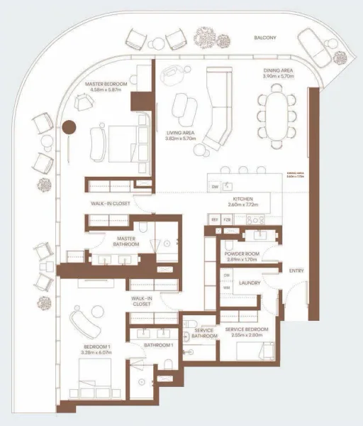 2.0 bedrooms apartments - Dubai Harbour Residence