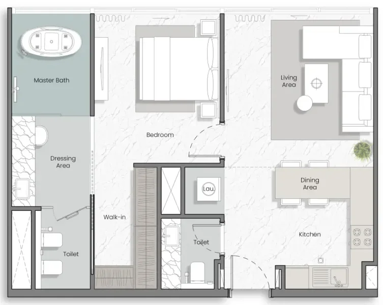 1.0 bedroom apartments - Manta Bay