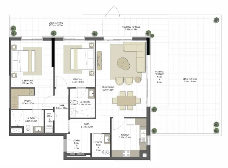 2.0 bedrooms apartments - Aysha Residences 1 and 2