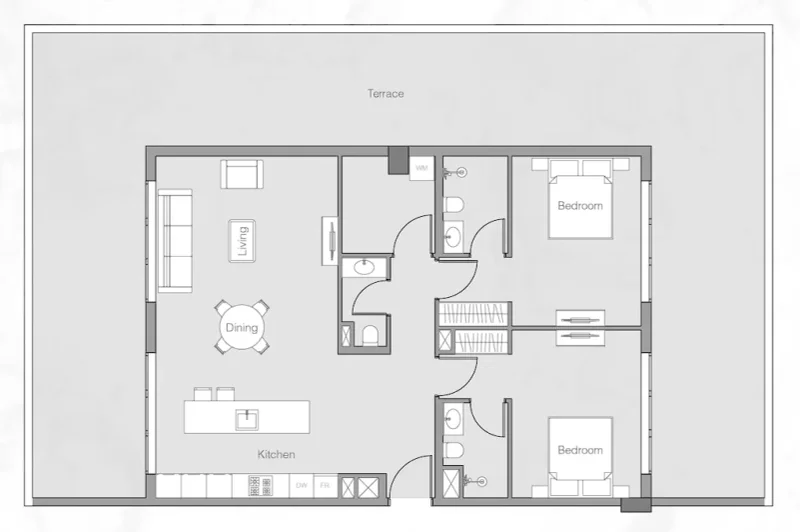 2.0 bedrooms apartments - 1WOOD