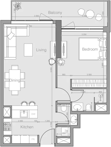 1.0 bedroom apartments - Ozone 1