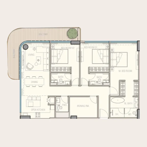 3 bedroom Apartments -  Aquora by Casa Vista Development