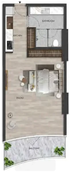 0.0 bedroom apartments - The Beach Residence