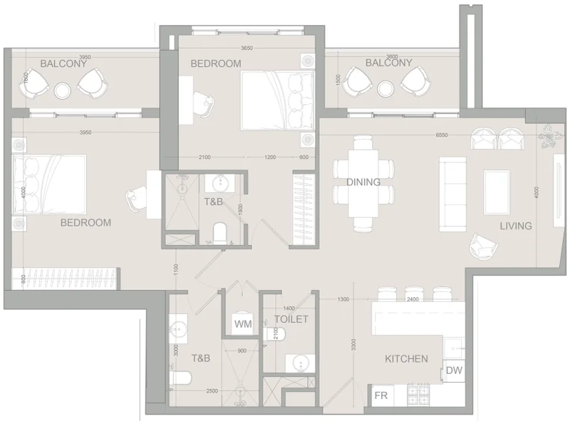 2.0 bedrooms apartments - AUREL1A Residence