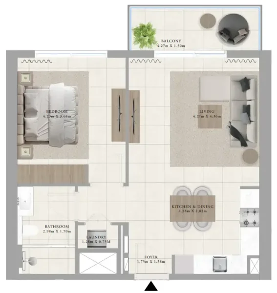 1.0 bedroom apartments - Greenside Residence