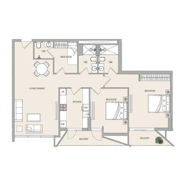 2 bedroom Apartments -  EVERGR1N House 4