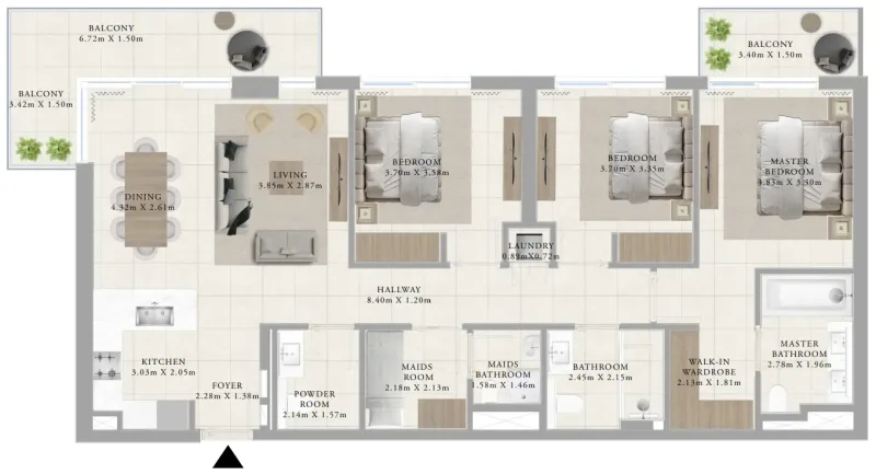 3.0 bedrooms apartments - Greenside Residence
