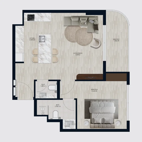 1 bedroom Apartments -  Coral by Vision