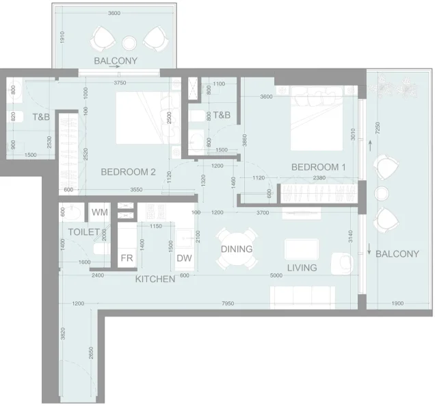 2.0 bedrooms apartments - LUM1NAR
