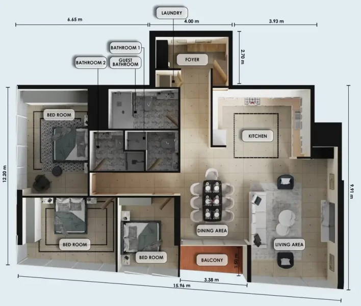 3.0 bedrooms apartments - Zenith J1