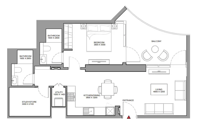1.0 bedroom apartments - Skyvue Solair