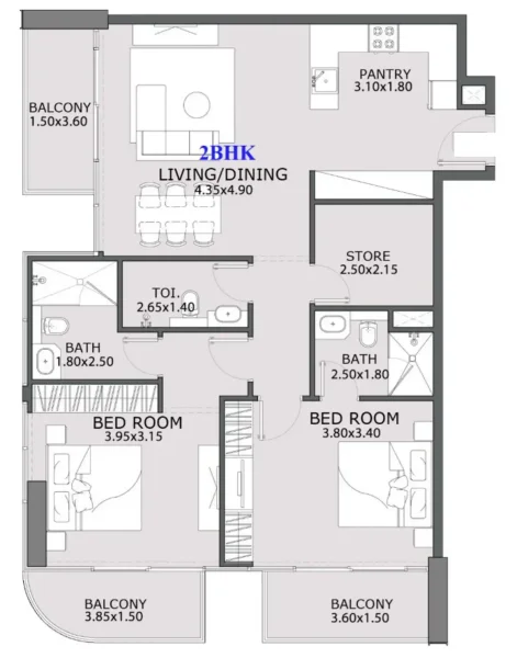 2.5 bedrooms apartments - Provenza Residences