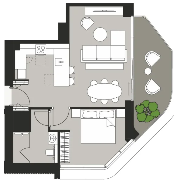 1.0 bedroom apartments - Artistry One Residences