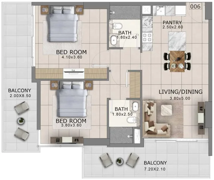 2.0 bedrooms apartments - Arlington Park 2
