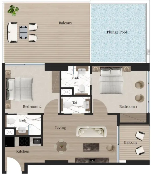 2.0 bedrooms apartments - Rijas Majan