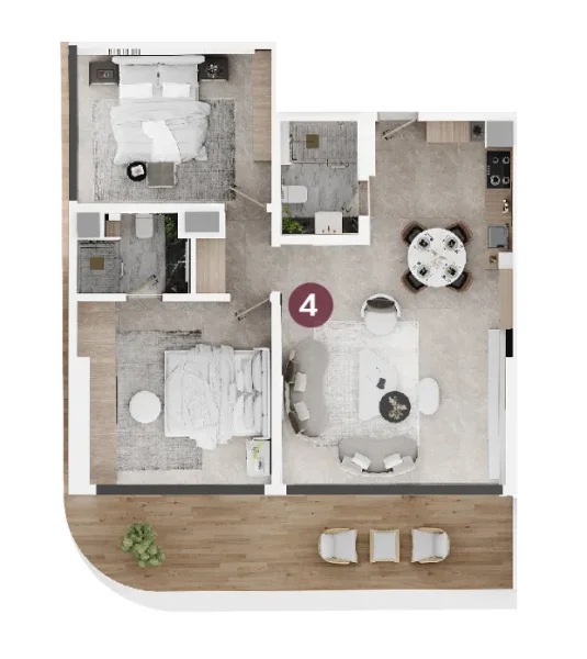 2.0 bedrooms apartments - Electra Acube