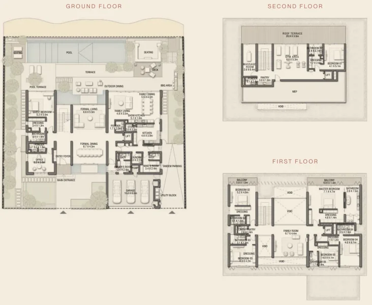 7.0 bedrooms villa - Palm Jebel Ali Villas