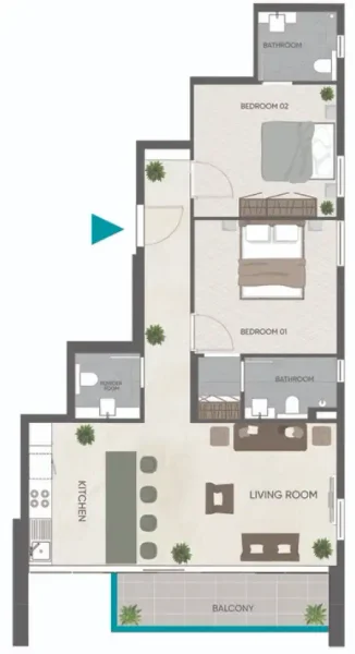 2.0 bedrooms apartments - Eden Golf Views 1