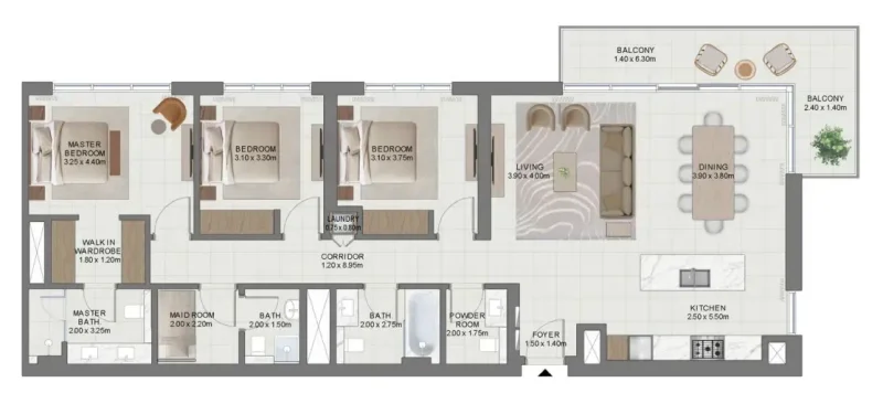 3.0 bedrooms apartments - Golf Hills 2