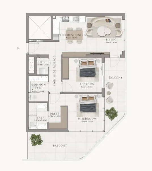 2.0 bedrooms apartments - Bellagio by Sunrise Capital