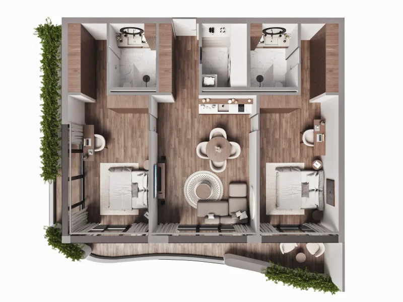 2.0 bedrooms apartments - Sunny Moon Marriott Phase 1