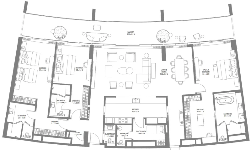 3.0 bedrooms apartments - Anantara Sharjah Resort