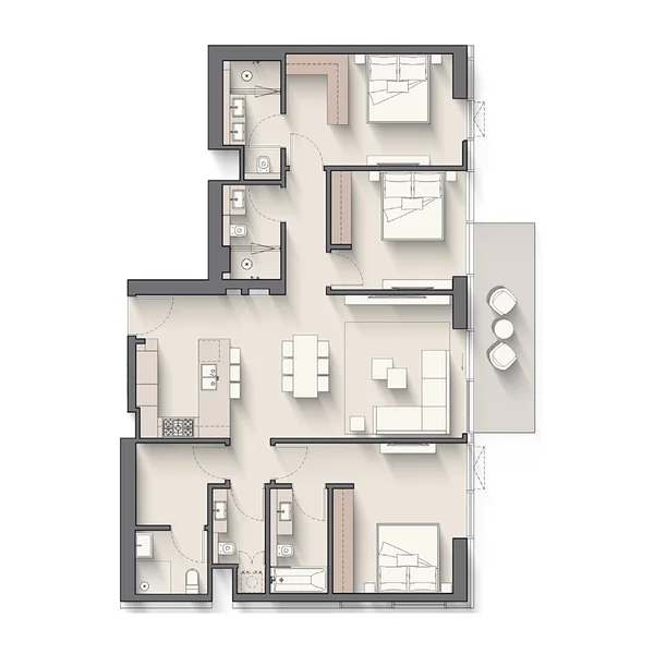 3 bedroom Apartments -  Riverton House